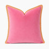 Laura Park Designs - Hot Pink Velvet Pillow with Orange Embroidery: One Size
