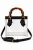 Gameday Luxe - Jules Bamboo Handle Clear Handbag: Black