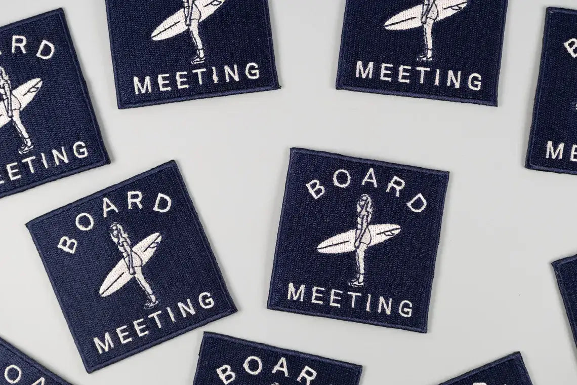 Field Trip Threads - Board Meeting Surf Embroidered Iron-On Patch Coastal Surfer