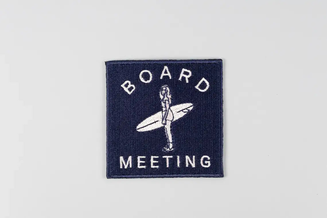 Field Trip Threads - Board Meeting Surf Embroidered Iron-On Patch Coastal Surfer