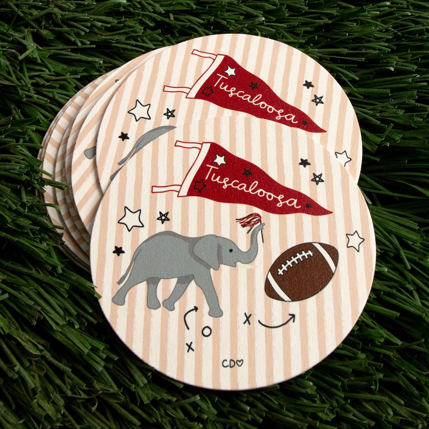 Tuscaloosa Football Game Day Paper Coasters - Set of 10