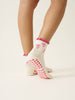 Hot Pink Bow Ruffle Grip Sock