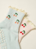 Effortless Club - 🍒 Cherry Ruffle Grip Sock [Baby Blue], Pilates Socks