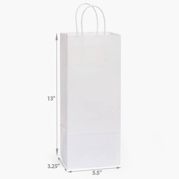 Nashville Wraps - White Kraft Retail Paper Shopping Bags: 100 Pack / Vogue 16x6x12.5"