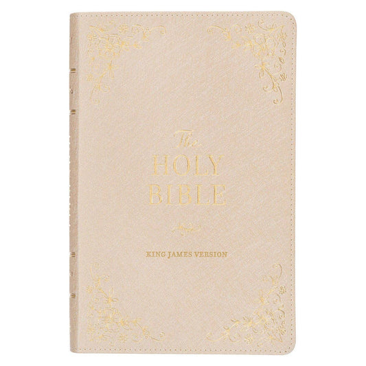 Christian Art Gifts - KJV Bible Deluxe Gift Faux Leather, Pearlescent Taupe