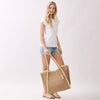 Natural Woven Straw Tote Bag