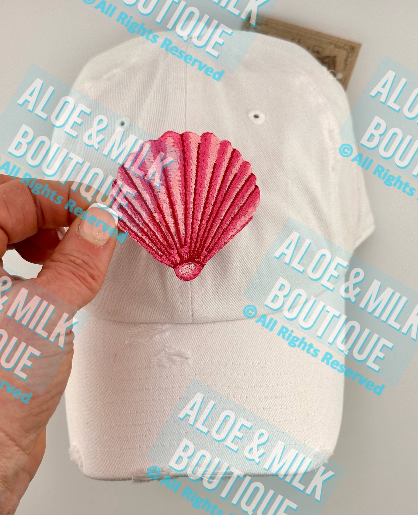 Aloe and Milk Boutique - Sea Shell Pink Patch, Ocean Patch, Beach Patches, Seashell