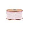 LA Ribbons Wholesale - 2 1/2" Wired Ribbon | Pink/White Woven | 10 Yard Roll