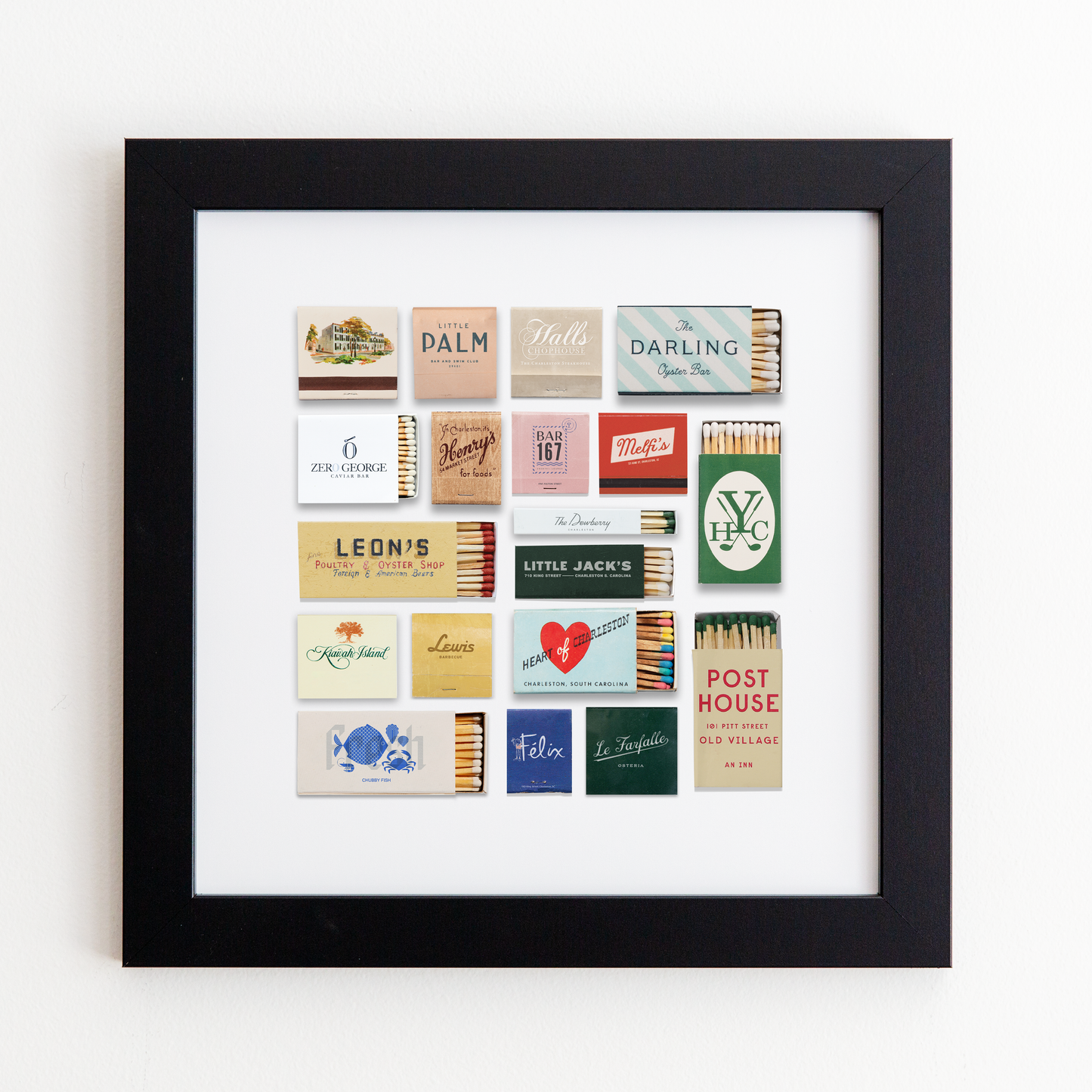 Match South - Charleston Collage (New): White Frame: $135