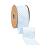LA Ribbons Wholesale - 2 1/2" Wired Ribbon | Blue/White Woven | 10 Yard Roll