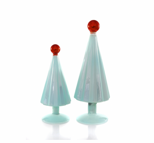 Pleated Tree Small - Blue & Red