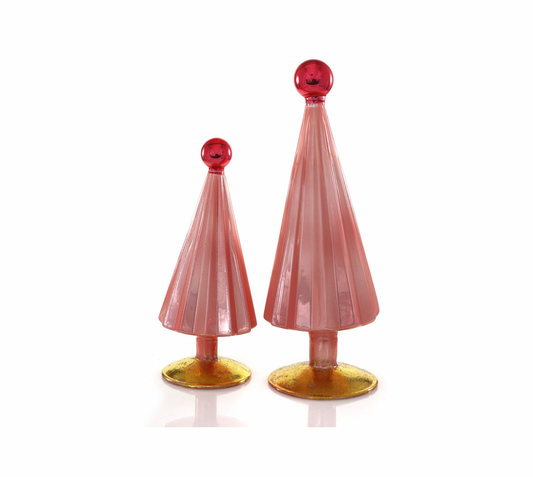 Pleated Tree Small - Pink & Red