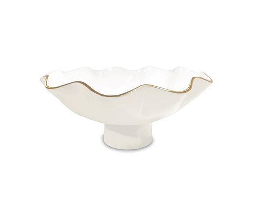 Beatriz Ball ENCANTO Carola Large Pedestal Bowl (Cream and White)