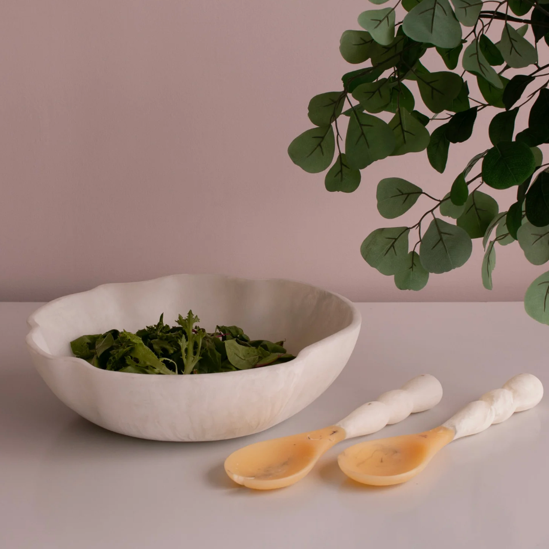 RESIN Sorbet Salad Servers Coconut