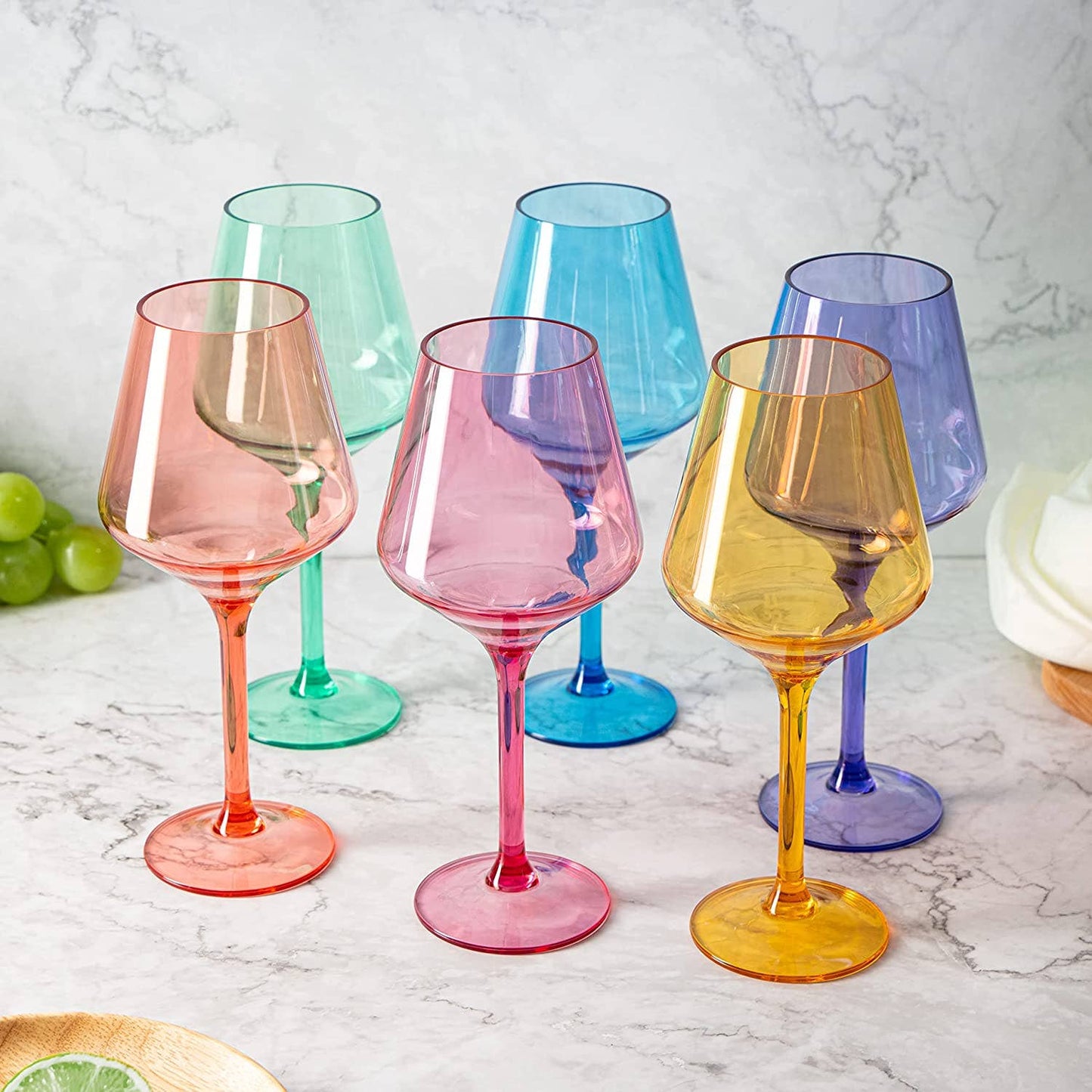 Bright Acrylic Wine Glasses