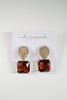 St Armands Designs of Sarasota - Smokey Plum Retro Pavé Crystal Gum Drop Earrings