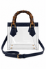 Gameday Luxe - Jules Bamboo Handle Clear Handbag: Red