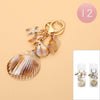 Sensibling Corp. - 12PCS - Seashell Accent Starfish Shell Charm Embellished Drop Bag Chain Keychains