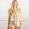 8 Oak Lane - Botanical Berry Tie Top Ruffle Sleep Set: L/XL