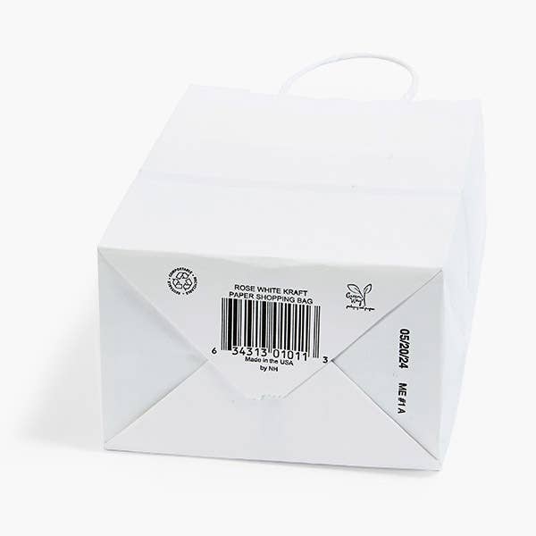 Nashville Wraps - White Kraft Retail Paper Shopping Bags: 100 Pack / Vogue 16x6x12.5"