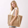 Natural Woven Straw Tote Bag