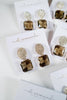 St Armands Designs of Sarasota - Smokey Brown Quartz Retro Pavé Crystal Gum Drop Earrings