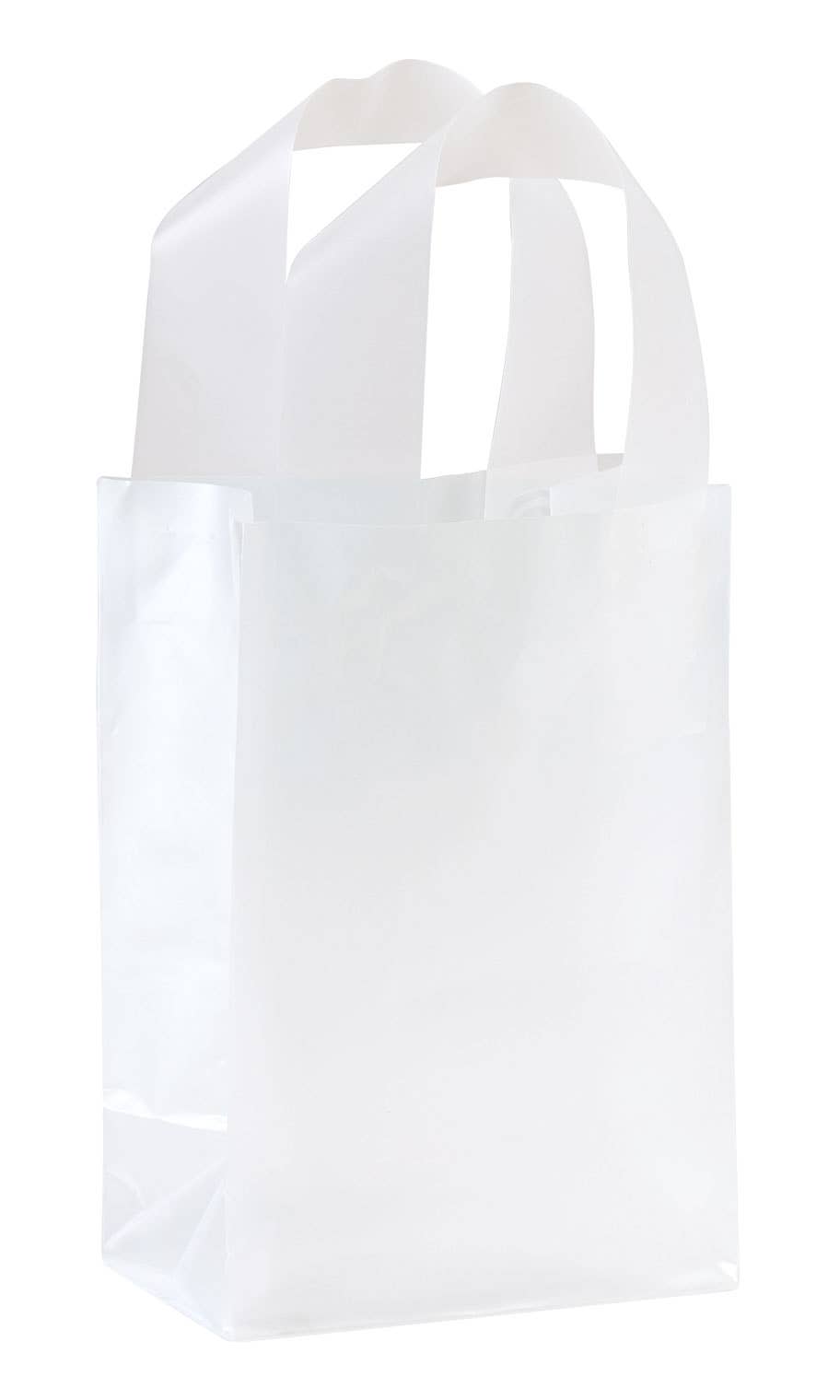 Store Supply Warehouse - Frosted Retail Shopping Bags: Clear / Case of 100 / Medium