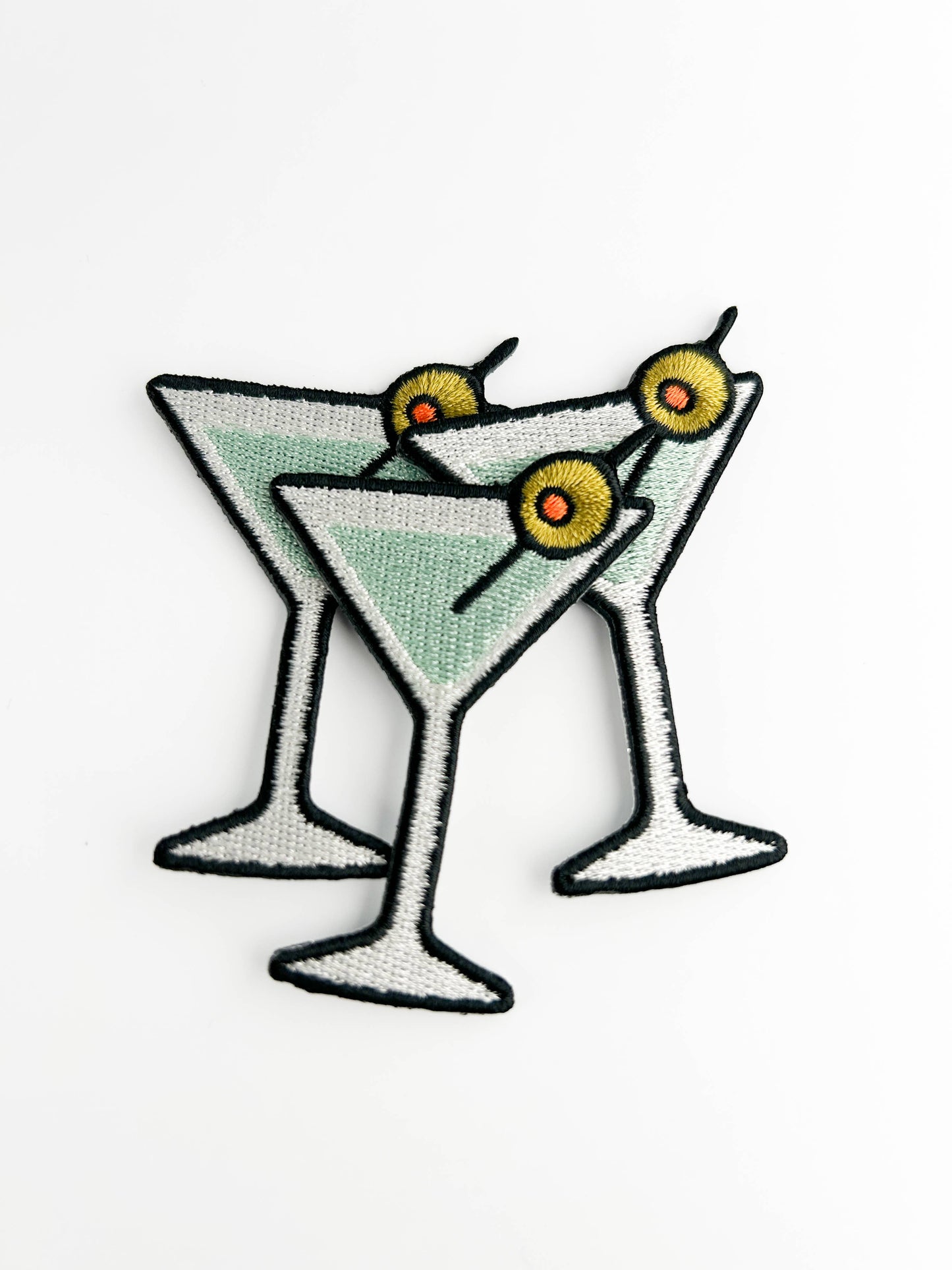 Field Trip Threads - Martini Embroidered Patch | Cocktail Lover Iron On Patch