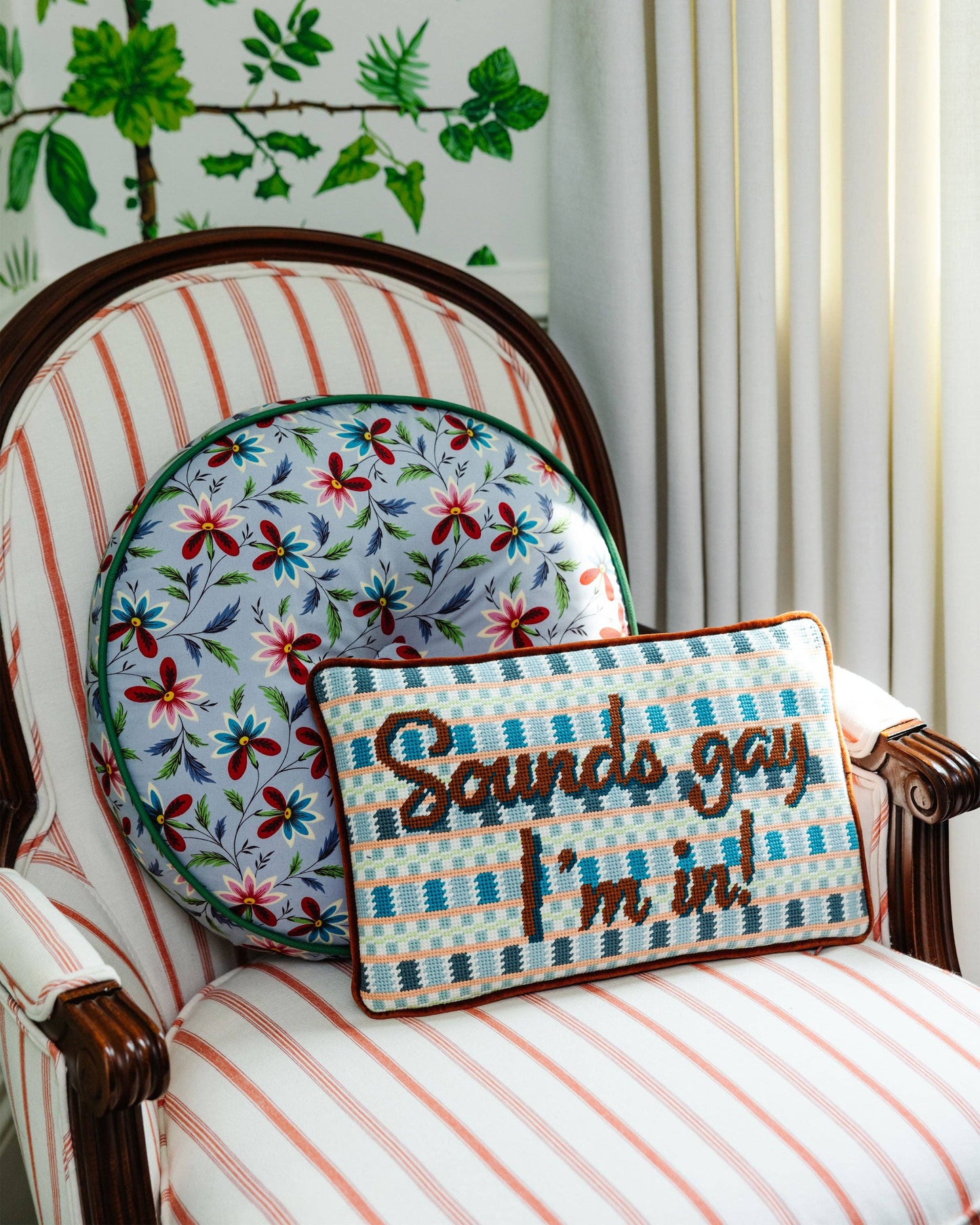 Sounds Gay Needlepoint Pillow