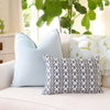 Laura Park Designs - Light Blue Velvet Pillow with Navy Embroidery: One Size