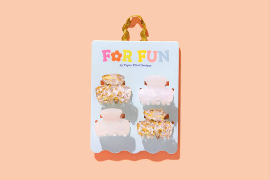 Taylor Elliott Designs - FOR FUN - Claw Hair Clip Set - Mini - Asst Pearl - 4 Pc Set