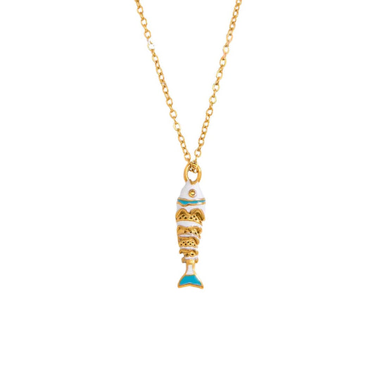 Savvy Bling - Blue Fish Necklace Water Resistant