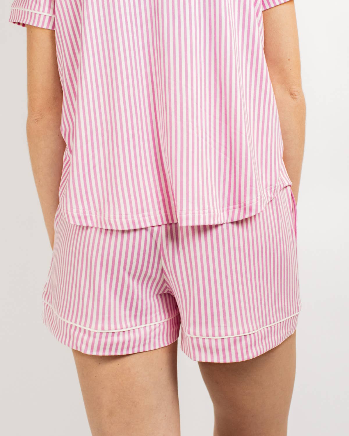 The Royal Standard - Pinstripe Sleep Shorts   Pink/White   -Asst.: Small