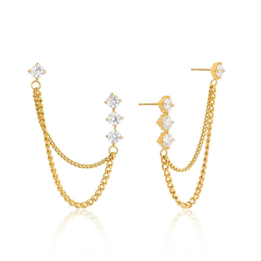 Savvy Bling - Starlight Double Chain Earrings Water Resistant