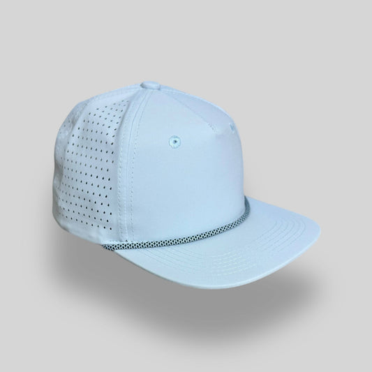 Blank Rope Hats - Perforated Structured Ice Blue / Black/Blue Rope