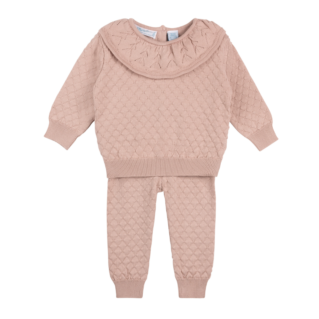 Feltman Brothers - Girls Quilted Knit Set: Pink / 4T