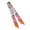 Abstract Pattern Printed Twilly Skinny Scarf: Pink