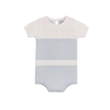 Feltman Brothers - Boys Pointelle Contrast Knit Romper: Powder Blue / 9M