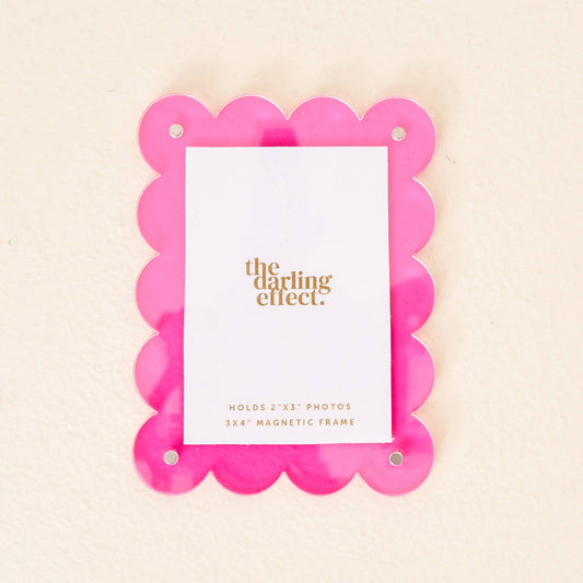 Mini Acrylic Picture Frame Magnet Hot Pink
