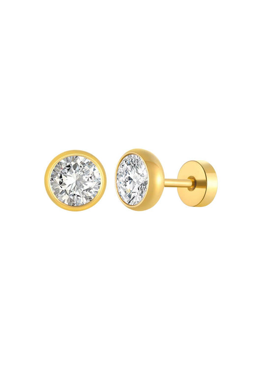 Shay Screw-back Studs: Gold