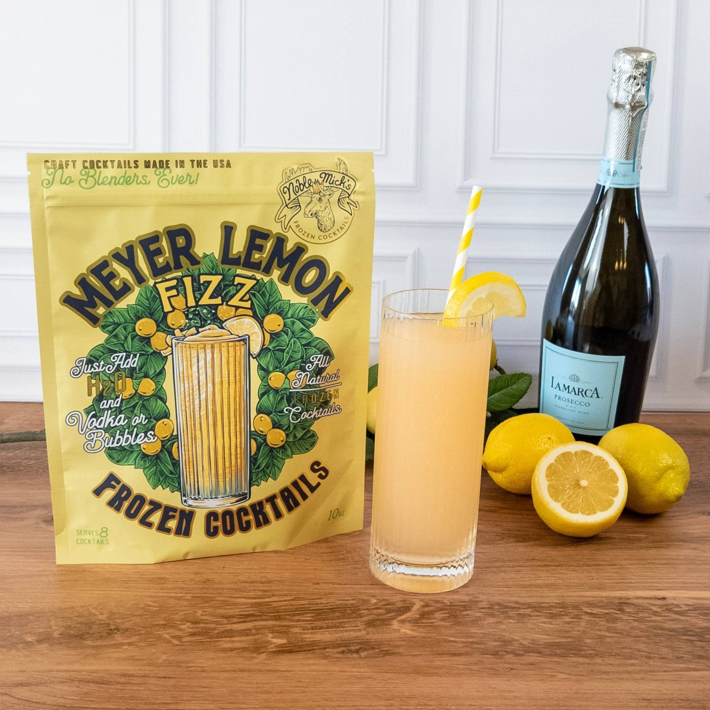 Noble Mick's - Craft Beverage Company - Meyer Lemon Fizz Frozen Cocktail -Just add Water + Prosecco