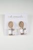 St Armands Designs of Sarasota - Clear Crystal Retro Pave Crystal Gum Drop Statement Earrings