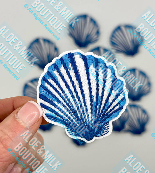 Aloe and Milk Boutique - Blue Sea Shell Patch, Blue Shell, Sea Shells, Beach Patches