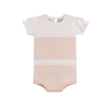 Feltman Brothers - Girls Pointelle Contrast Knit Romper: Blush / 9M