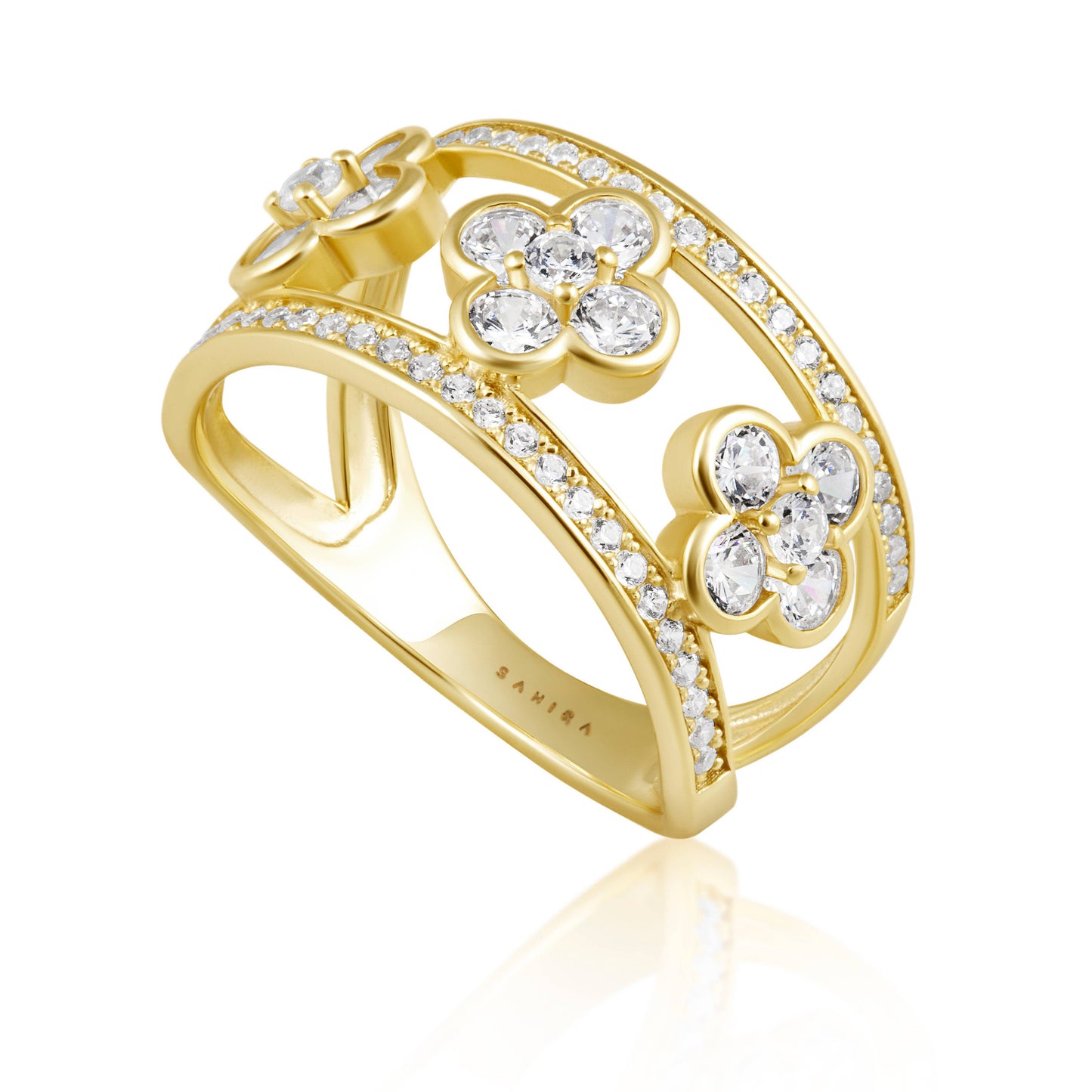 Sahira Jewelry Design - Mia CZ Clover Ring: 7