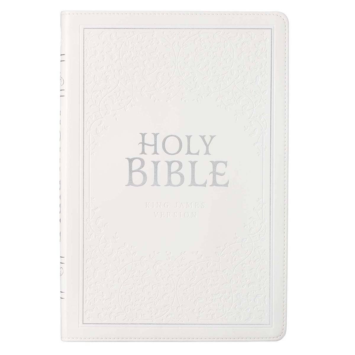 Christian Art Gifts - KJV Bible Thinline LP Faux Leather, White