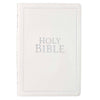 Christian Art Gifts - KJV Bible Thinline LP Faux Leather, White