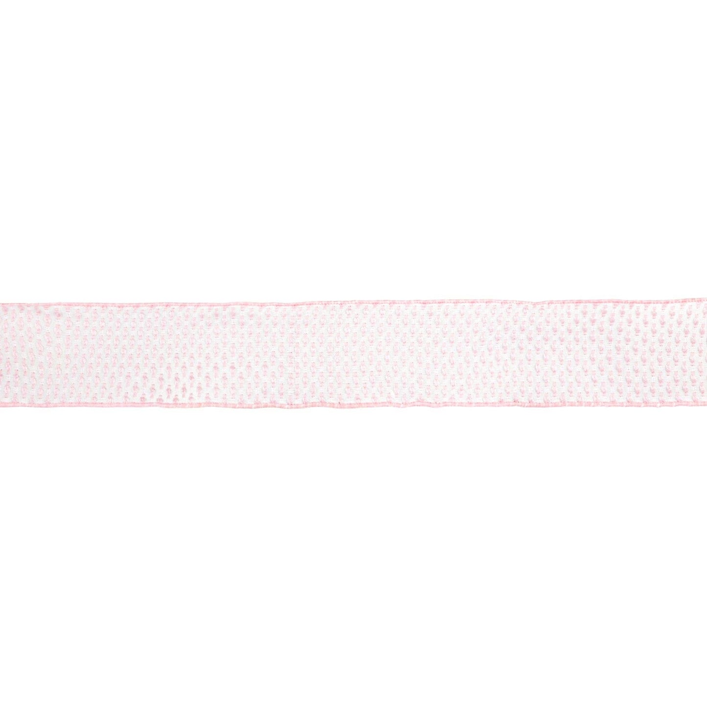 LA Ribbons Wholesale - 2 1/2" Wired Ribbon | Pink/White Woven | 10 Yard Roll
