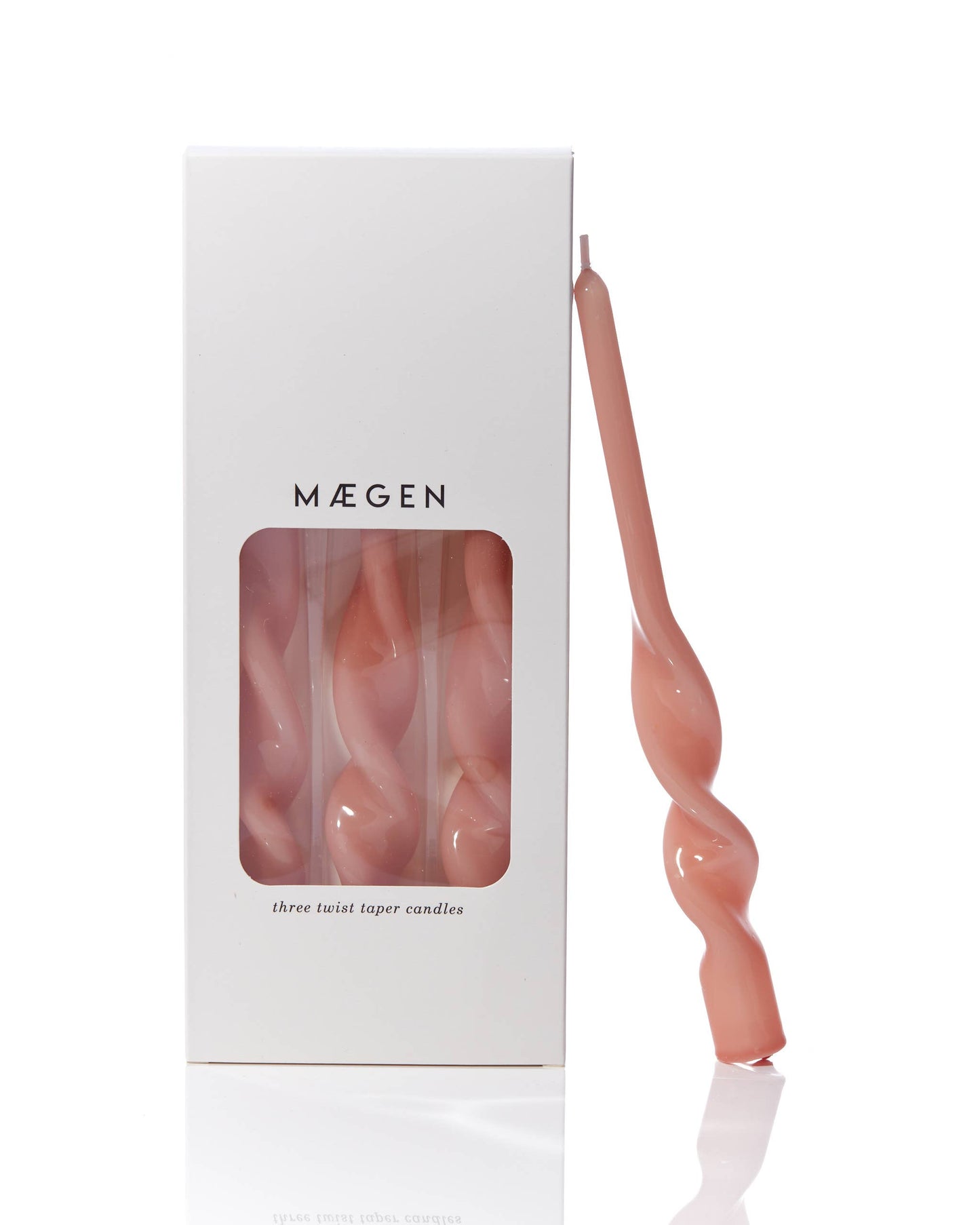 Twist Taper Candles - Plaster Pink