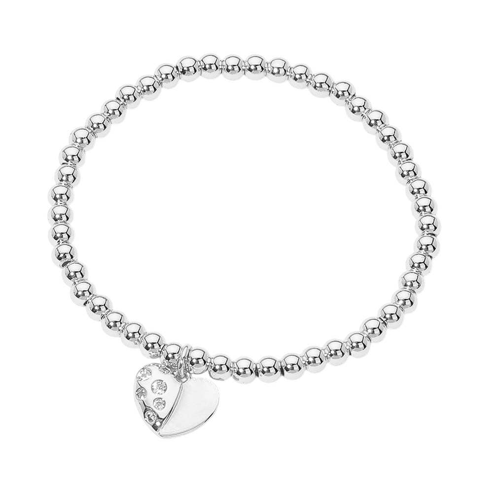 Heart Charm Beaded Bracelet